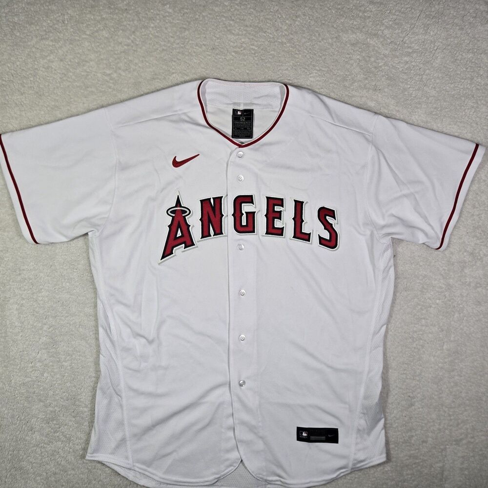 Nike Los Angeles Angels Mens 52 Authentic Made in USA Sewn Jersey White 2XL NWOT